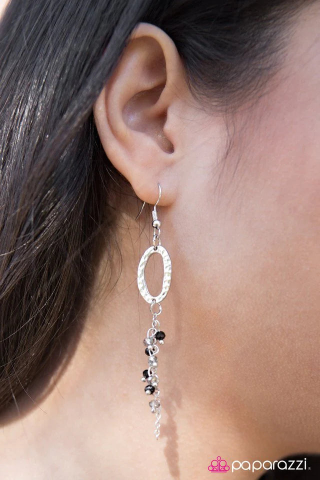 Paparazzi Earring ~ Sweep Me Off My Feet - Black