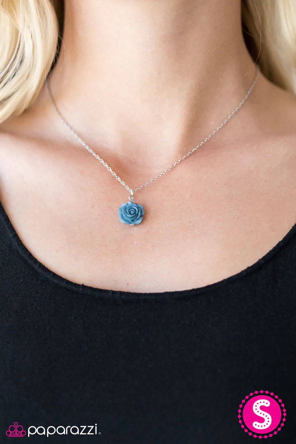 Paparazzi Necklace ~ Summer Rose - Blue