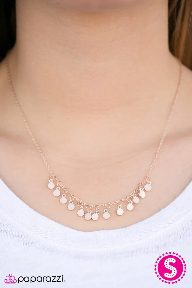 Paparazzi Necklace ~ Soaking Up The Spotlight - Rose Gold