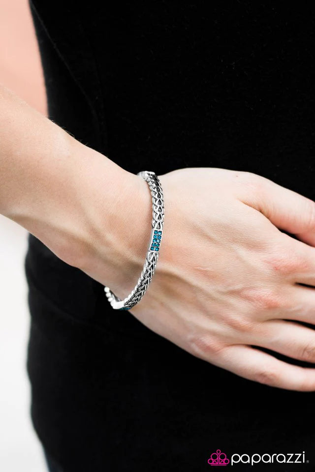 Pulsera Paparazzi ~ Modernly Moto - Azul