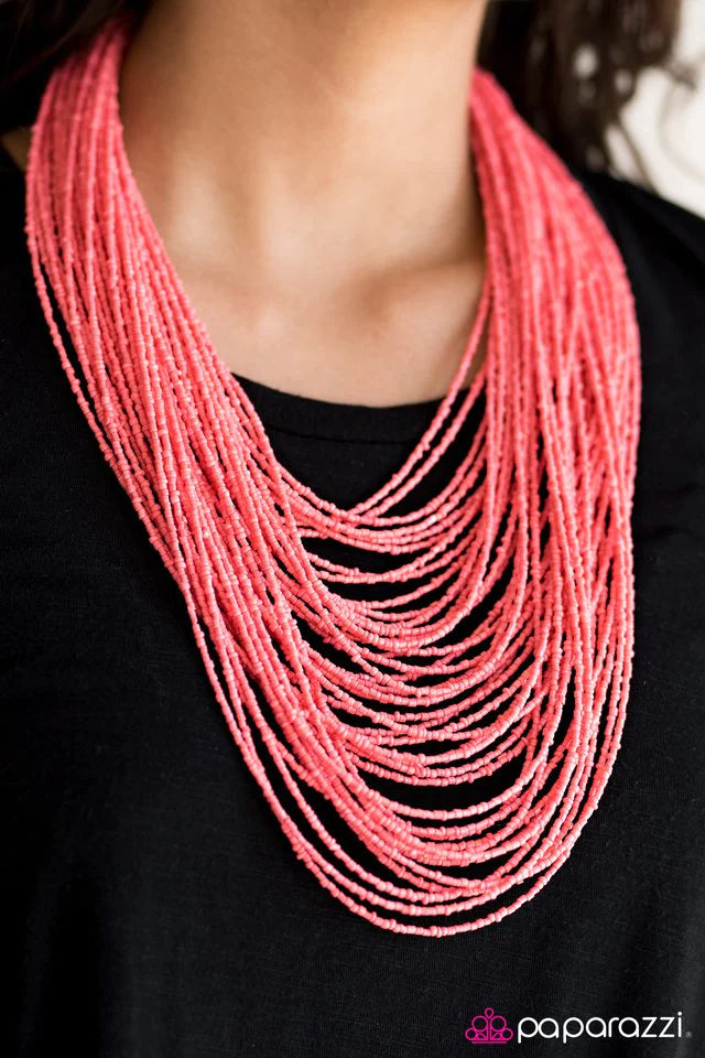 Collar Paparazzi ~ Tormenta de hielo - Naranja