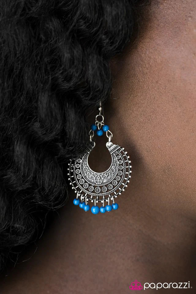 Paparazzi Earring ~ Colorfully Cabo - Blue