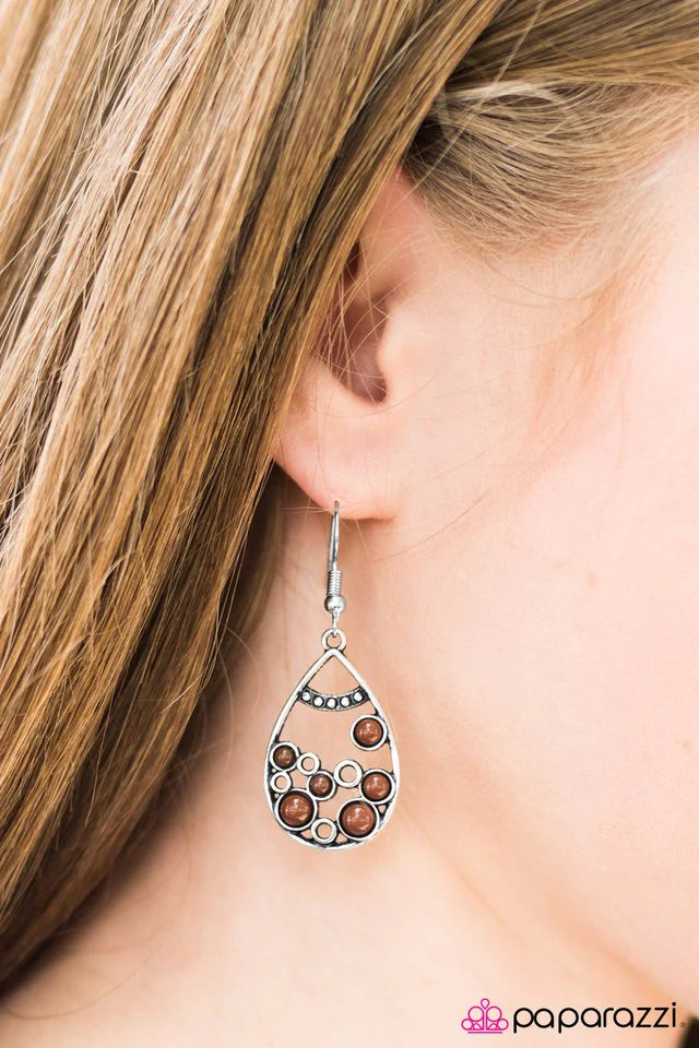 Paparazzi Earring ~ Lost At Sea - Brown