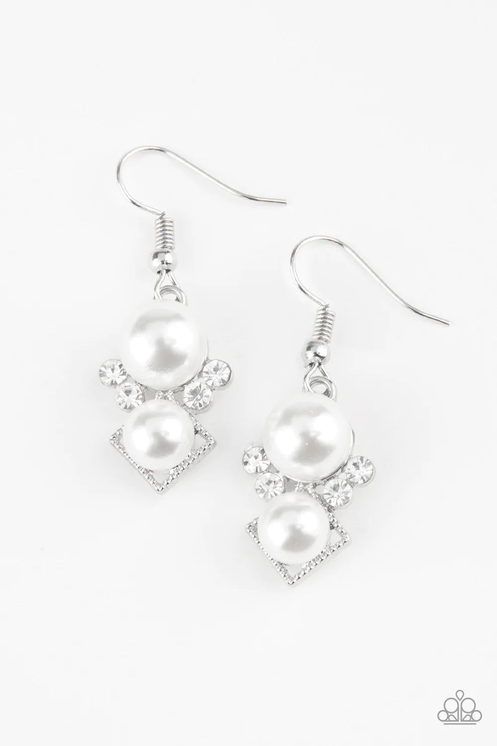 Paparazzi Earring ~ Mrs. Gatsby - White