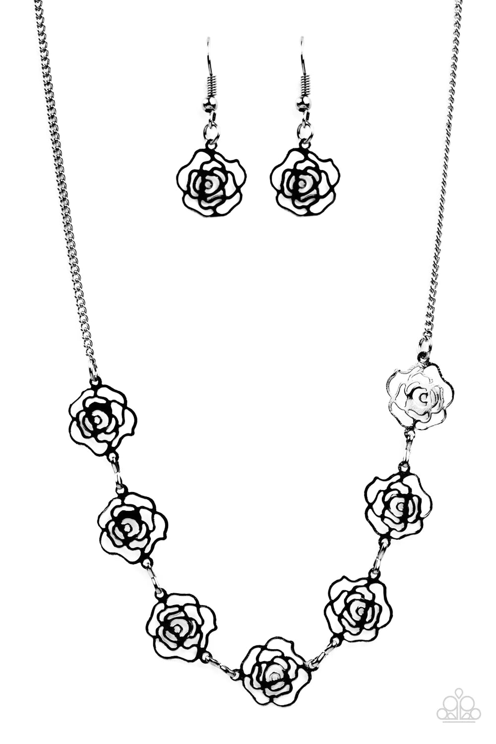 Paparazzi Necklace ~ A Rare Rose - Black