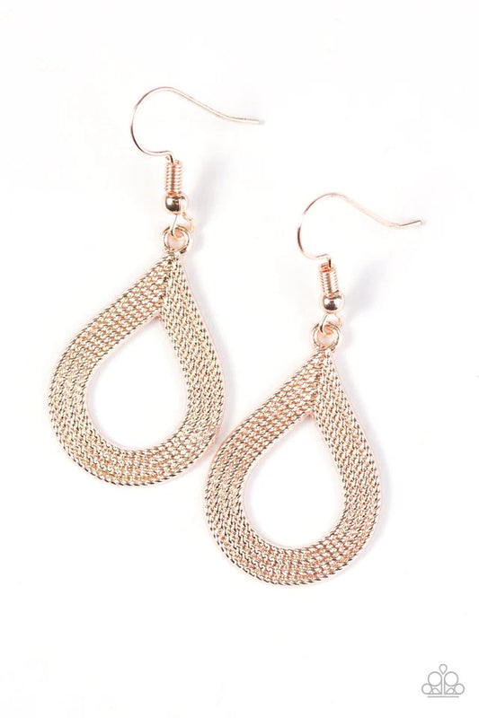 Paparazzi Earring ~ Give Me A GLINT! - Rose Gold