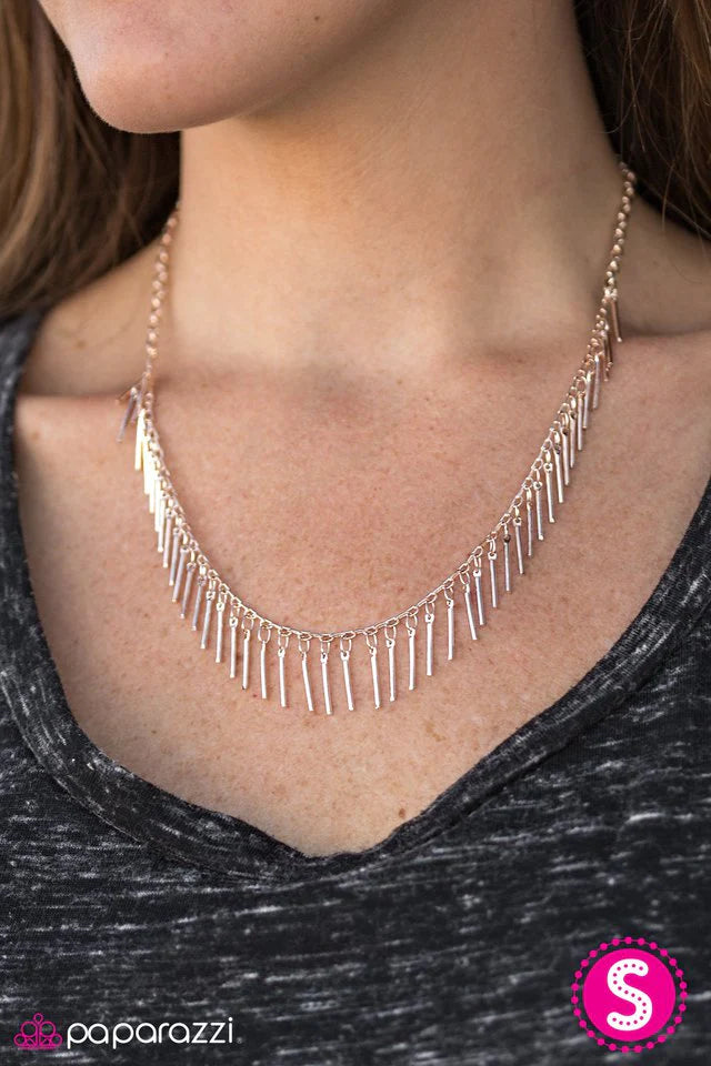 Paparazzi Necklace ~ Shes A Beast - Rose Gold