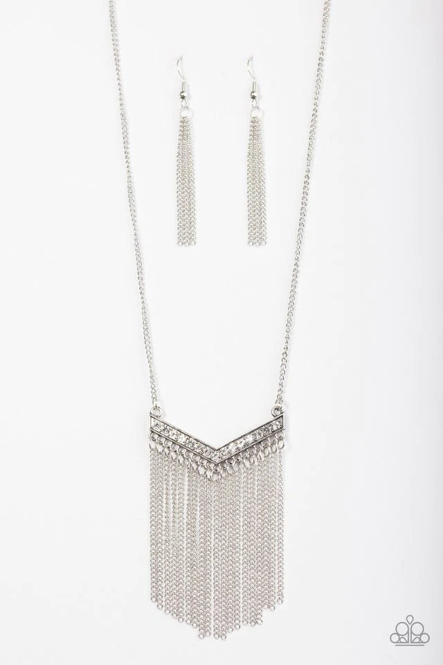 Paparazzi Necklace ~ Gotta Have Fringe - White