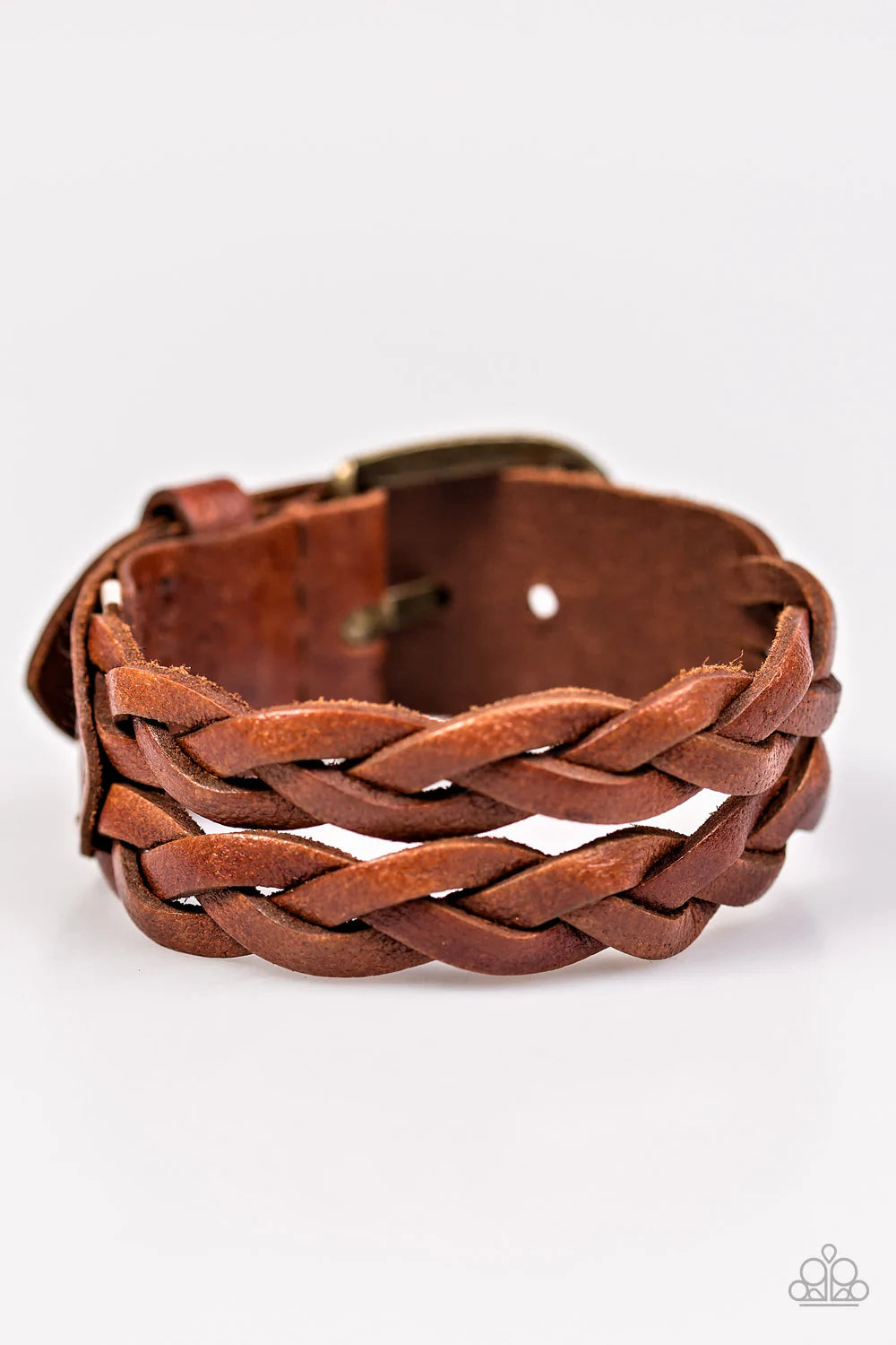 Paparazzi Bracelet ~ BUCKLE Fever - Brown