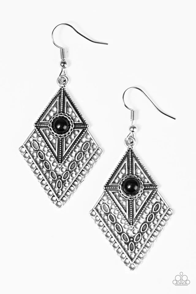 Paparazzi Earring ~ Paradise ISLANDER - Black