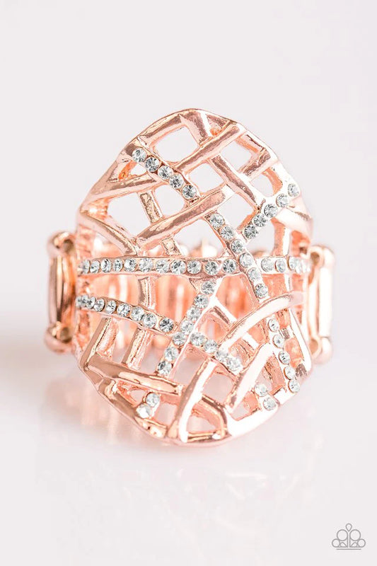 Paparazzi Ring ~ Controlled Chaos - Rose Gold