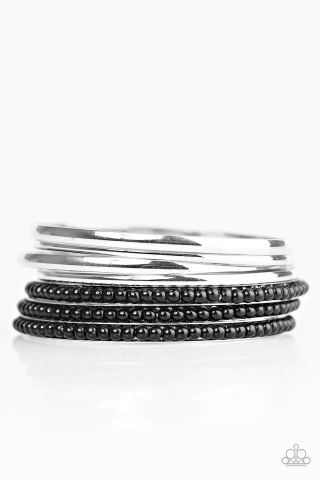 Pulsera Paparazzi ~ ¡Consigue una VIDA SILVESTRE! - Negra