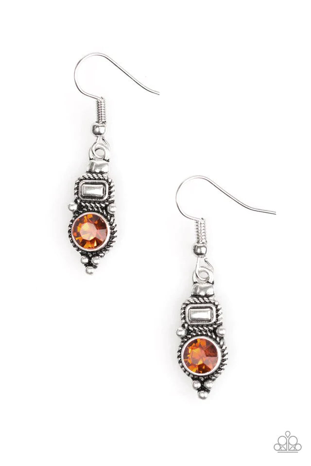 Paparazzi Earring ~ Glittering Grandeur - Brown