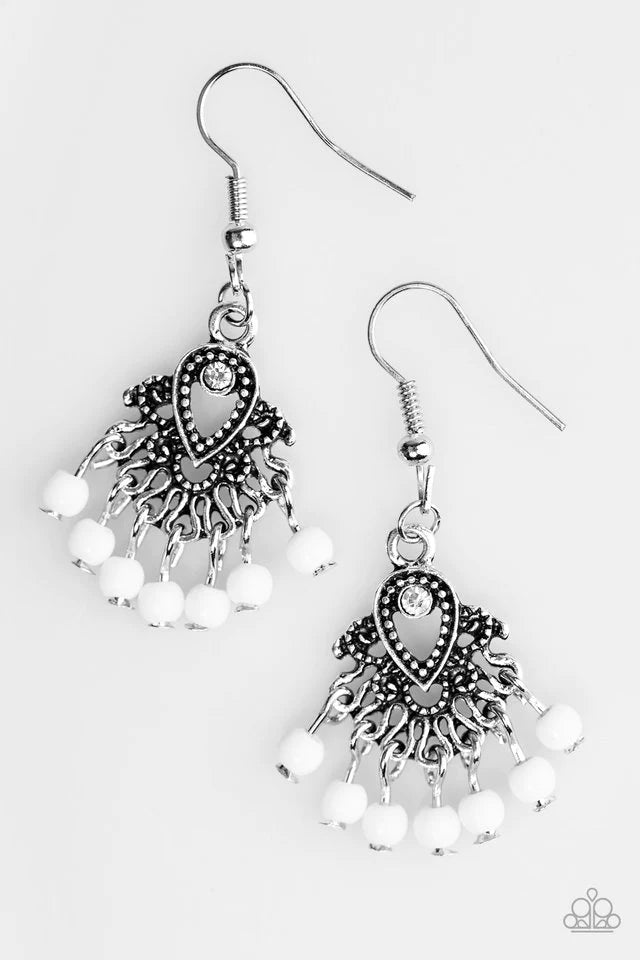 Paparazzi Earring ~ A COAST Call - White