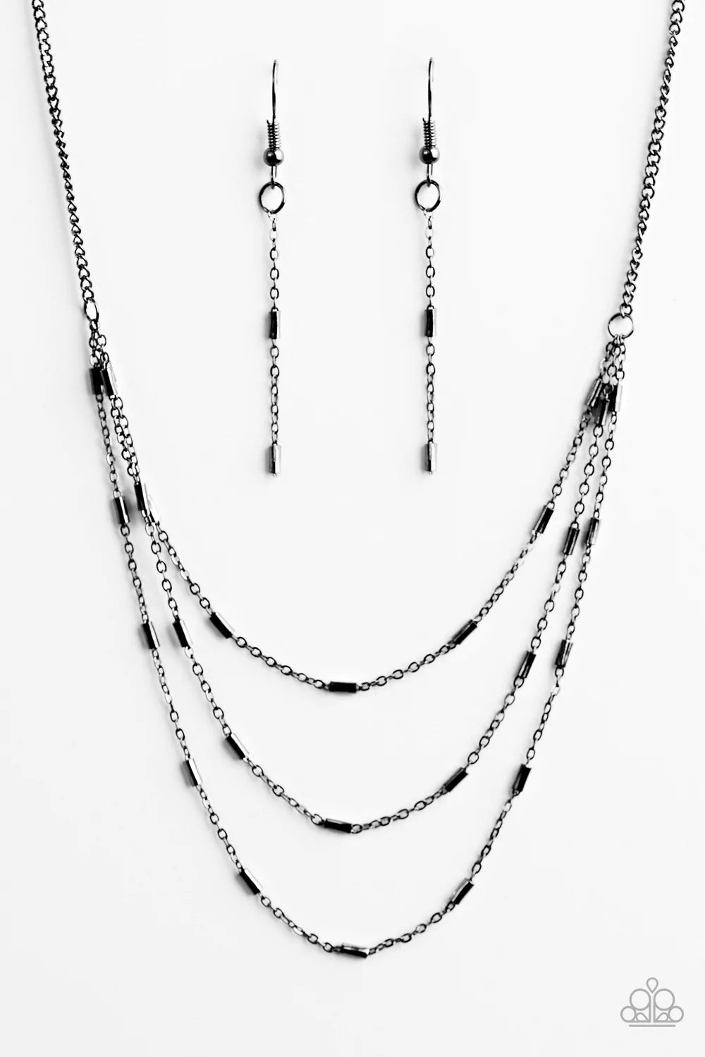 Paparazzi Necklace Modestly Metro Black Paparazzi Jewelry