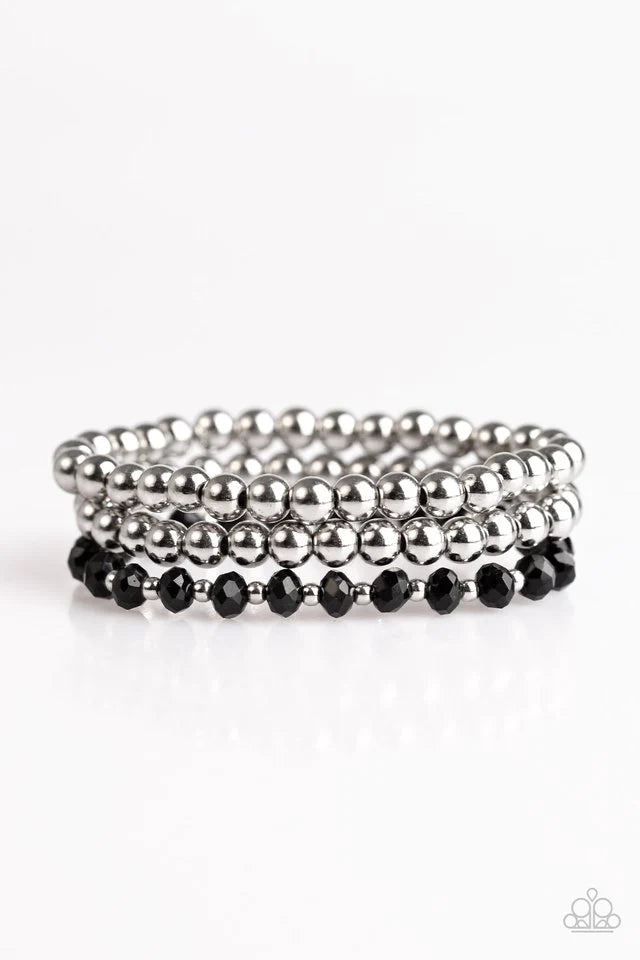 Pulsera Paparazzi ~ City Sleek - Negro