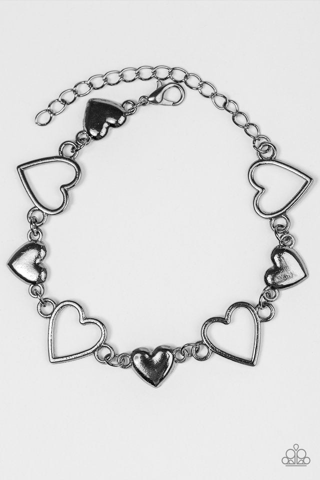 Pulsera Paparazzi ~ HEART To Handle - Negra