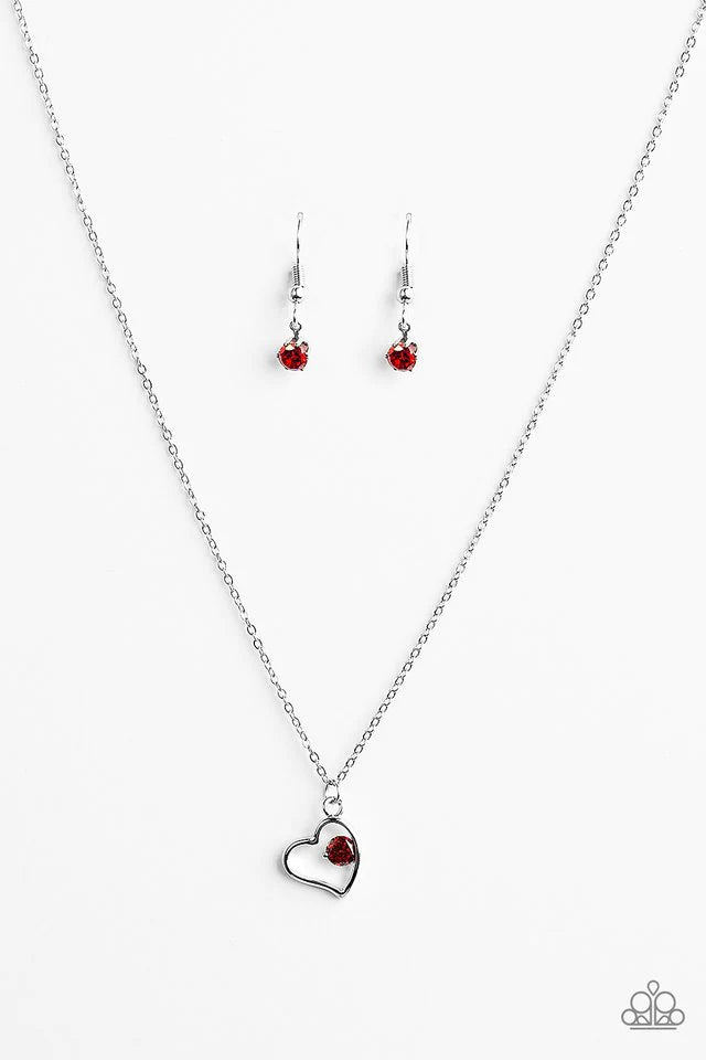 Paparazzi Necklace ~ Sparkle With All Your Heart - Red