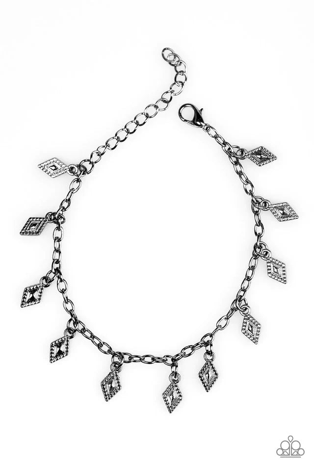 Paparazzi Bracelet ~ Diamond Dunes - Black