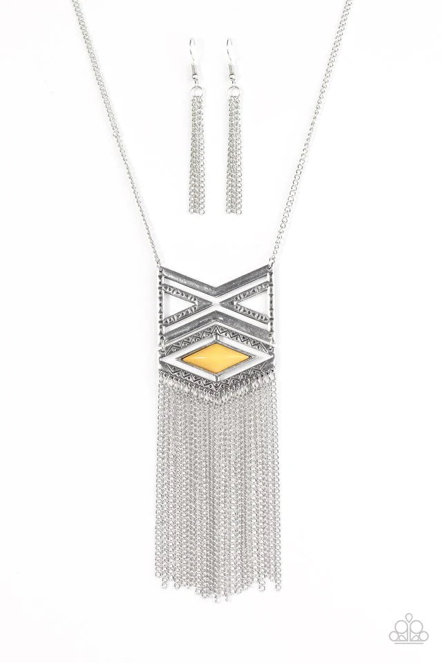 Collar Paparazzi ~ TRIBAL By Fire - Amarillo