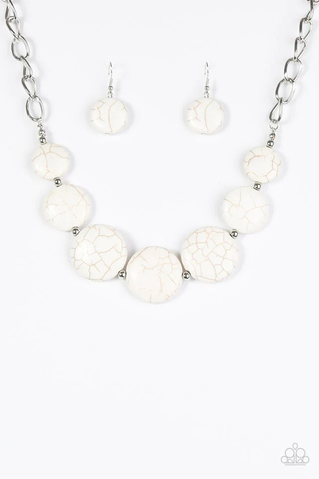 Paparazzi Necklace ~ Bedrock Betty - White