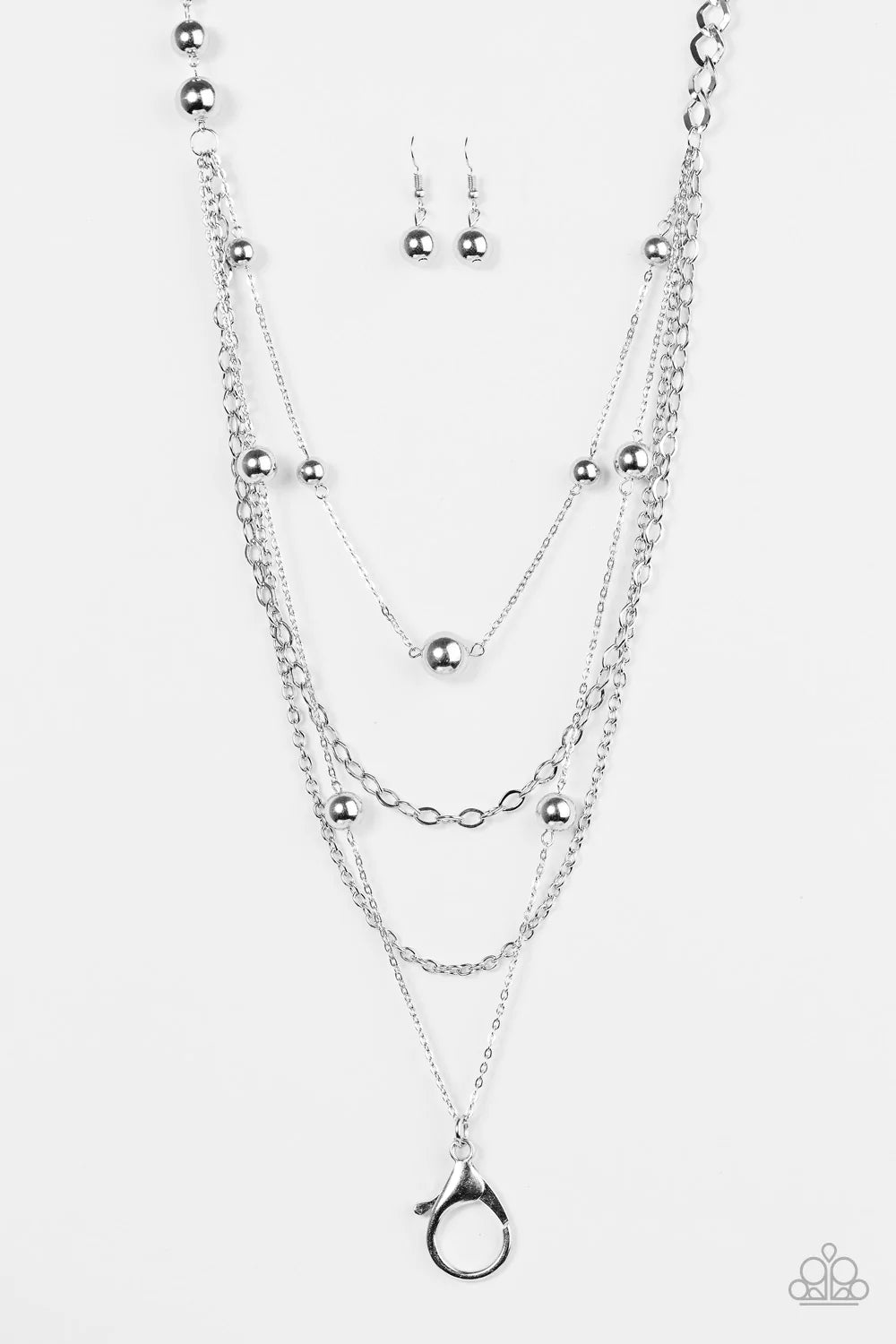 Paparazzi Necklace ~ Boss Shimmer - Silver