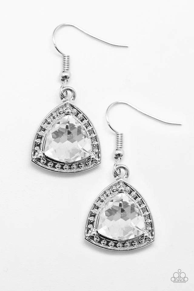 Paparazzi Earring ~ Midnight Social - White