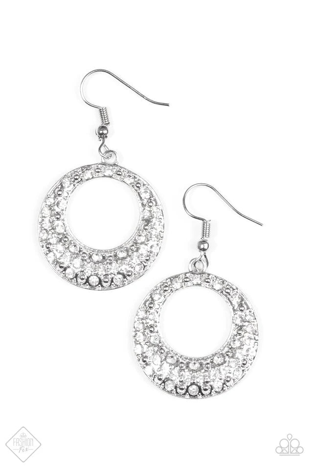 Paparazzi Earring ~ Glitter On Repeat - White