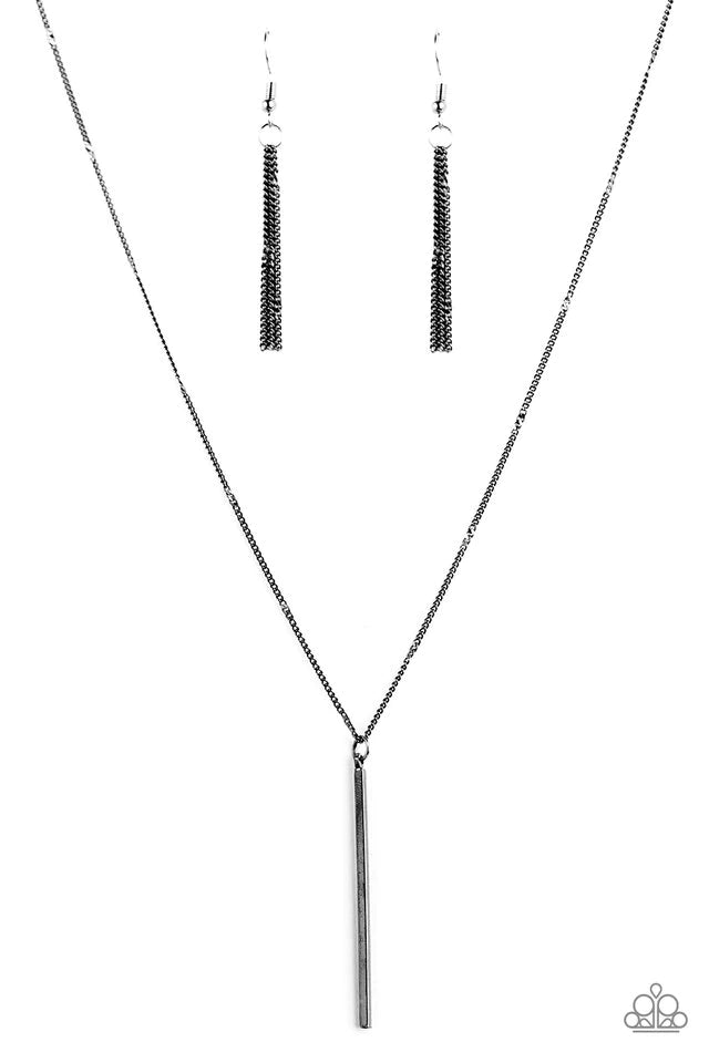 Collar Paparazzi ~ Brillo simple - Negro