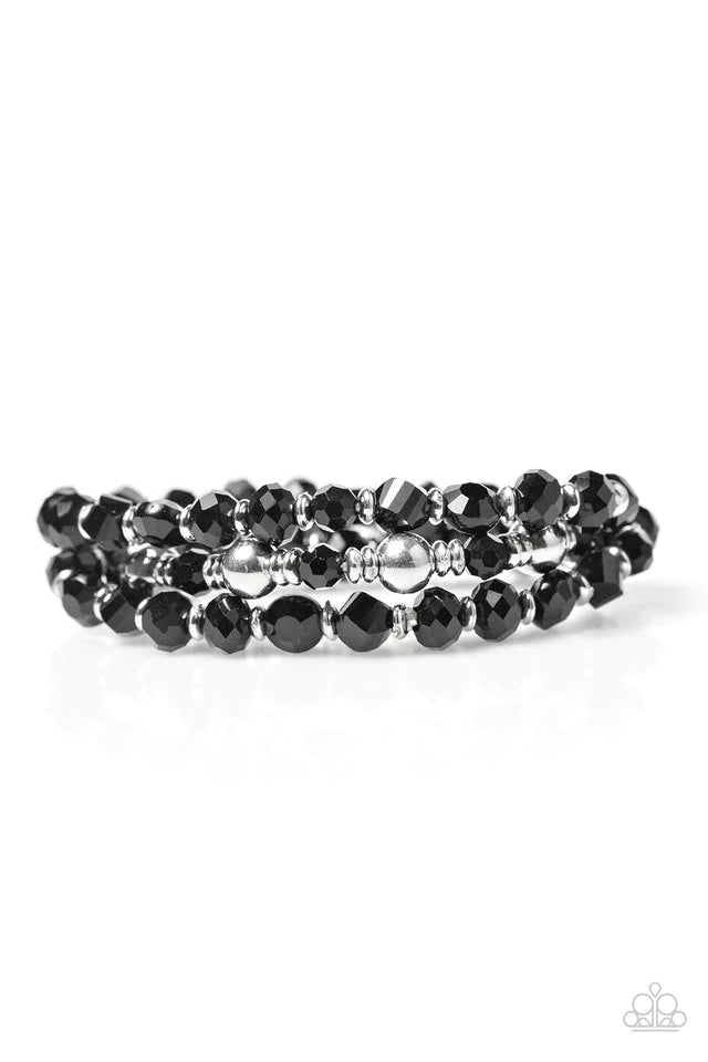 Pulsera Paparazzi ~ Magnificently Metro - Negro
