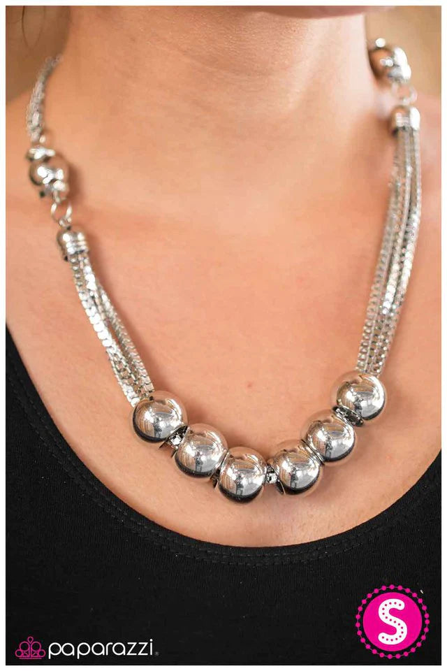 Paparazzi Necklace ~ Nowhere I Would Rather Be - Silver
