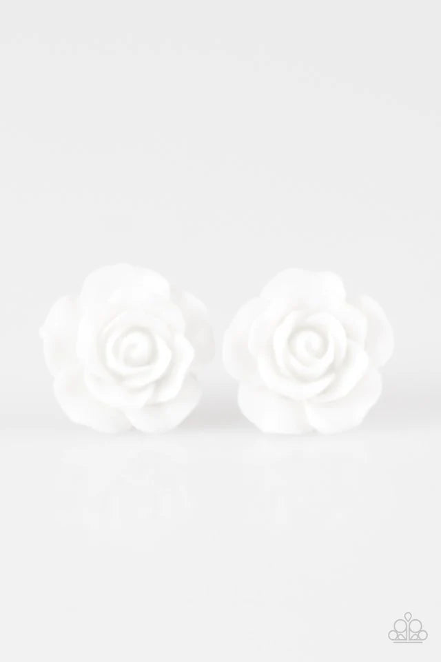 Paparazzi Earring ~ Garden Rave - White