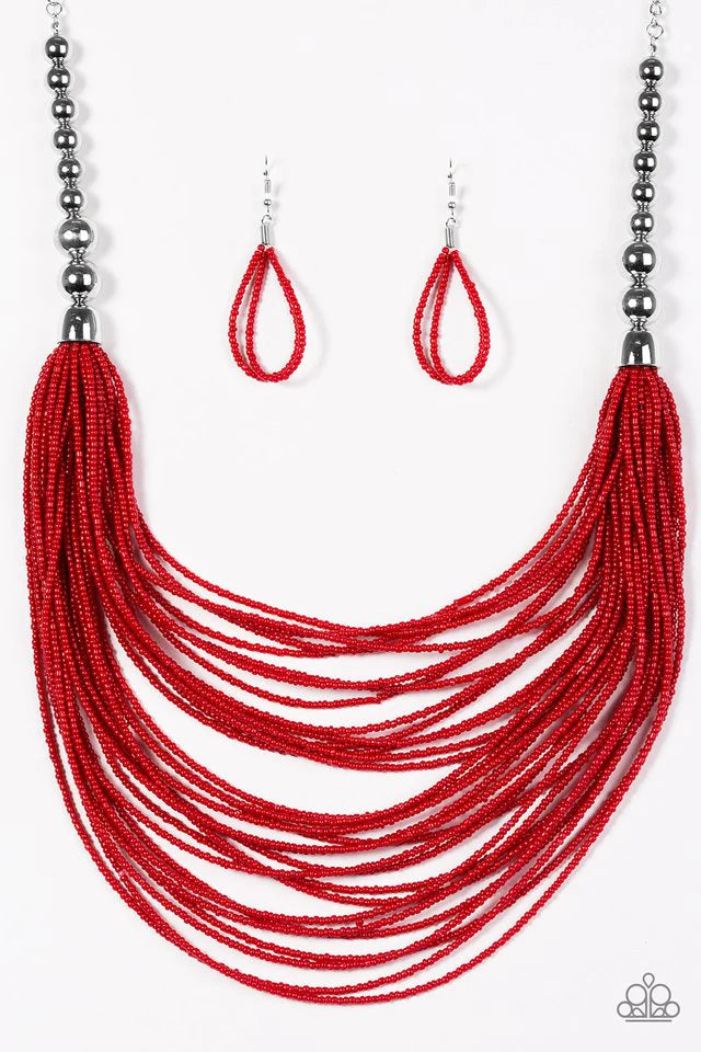 Paparazzi Necklace ~ BEAD Brave - Red