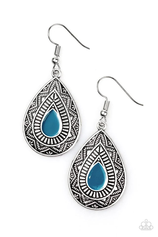 Paparazzi Earring ~ Desert Storm - Blue