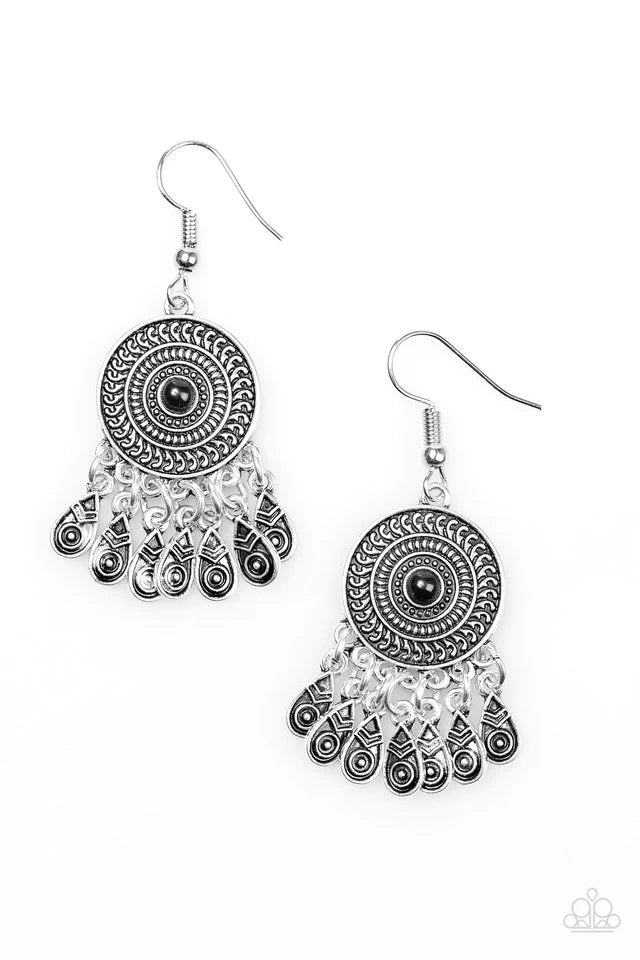 Paparazzi Earring ~ Sahara Sunsets - Black