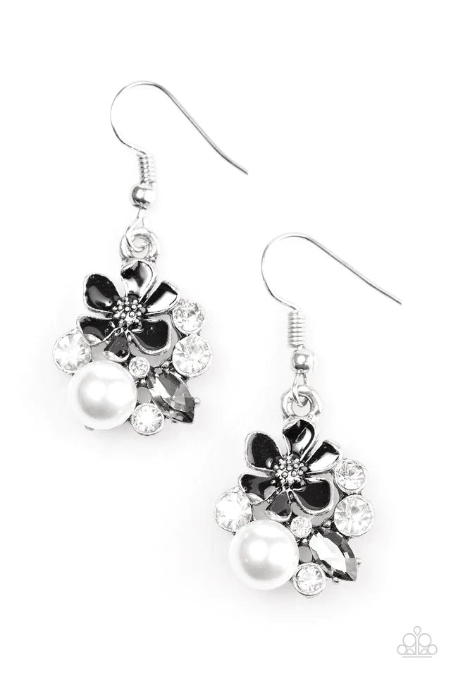 Paparazzi Earring ~ Floral Oasis - Black
