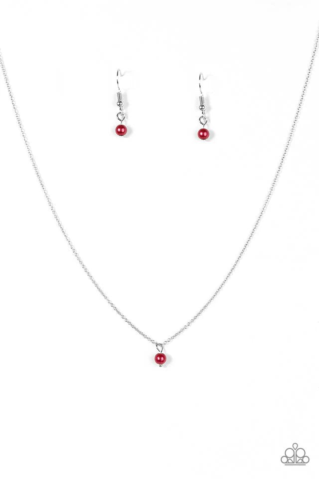 Paparazzi Necklace ~ Dainty and Demure - Red