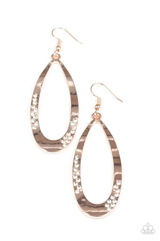 Paparazzi Earring ~ Sparkling Since Birth - Rose Gold