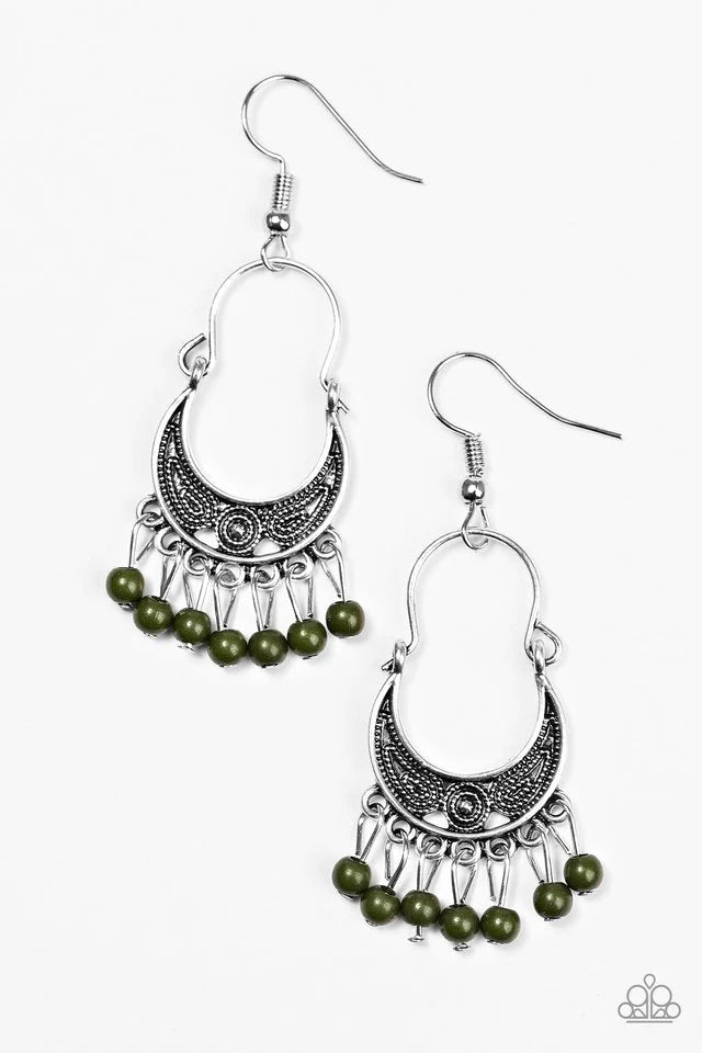 Paparazzi Earring ~ Hopelessly Houston Green Paparazzi Jewelry Online Store 2641