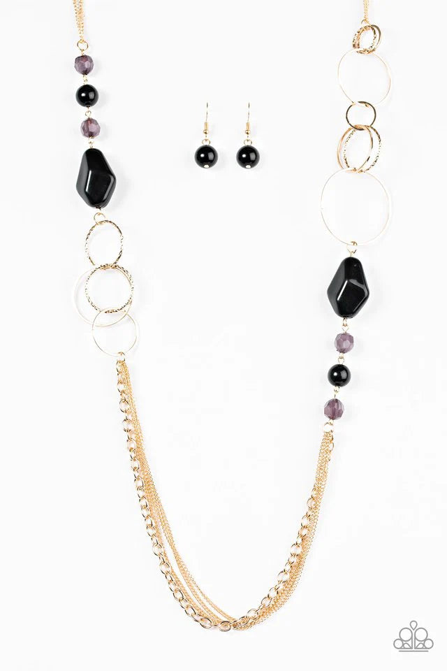 Collar Paparazzi ~ Maravillosamente colorido - Negro