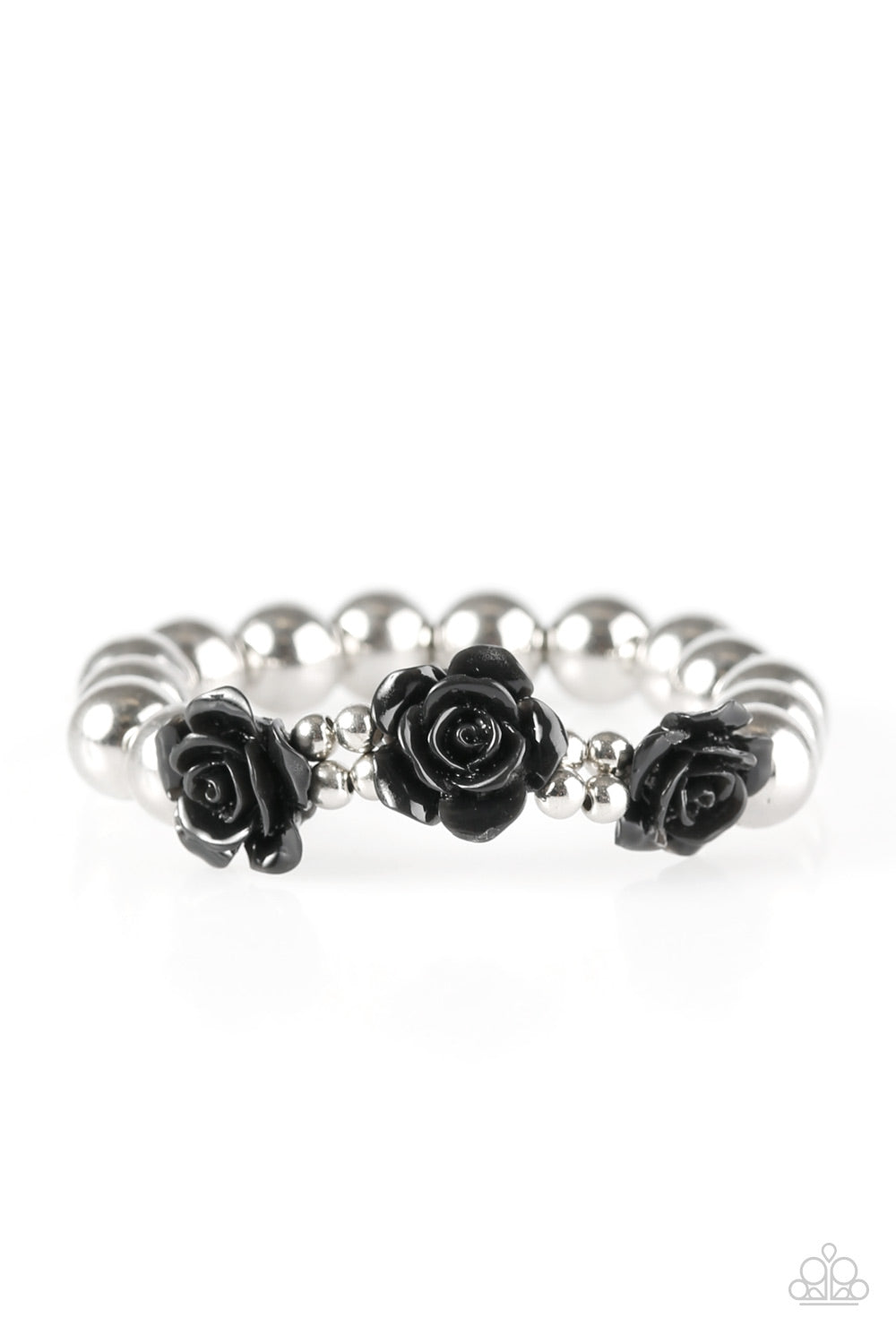Pulsera Paparazzi ~ ¡Qué FLEUR-t! - Negra