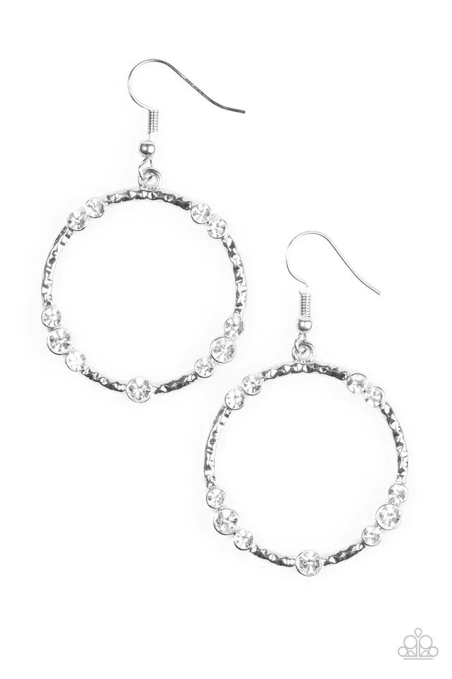 Paparazzi Earring ~ Glitter Gathering - White