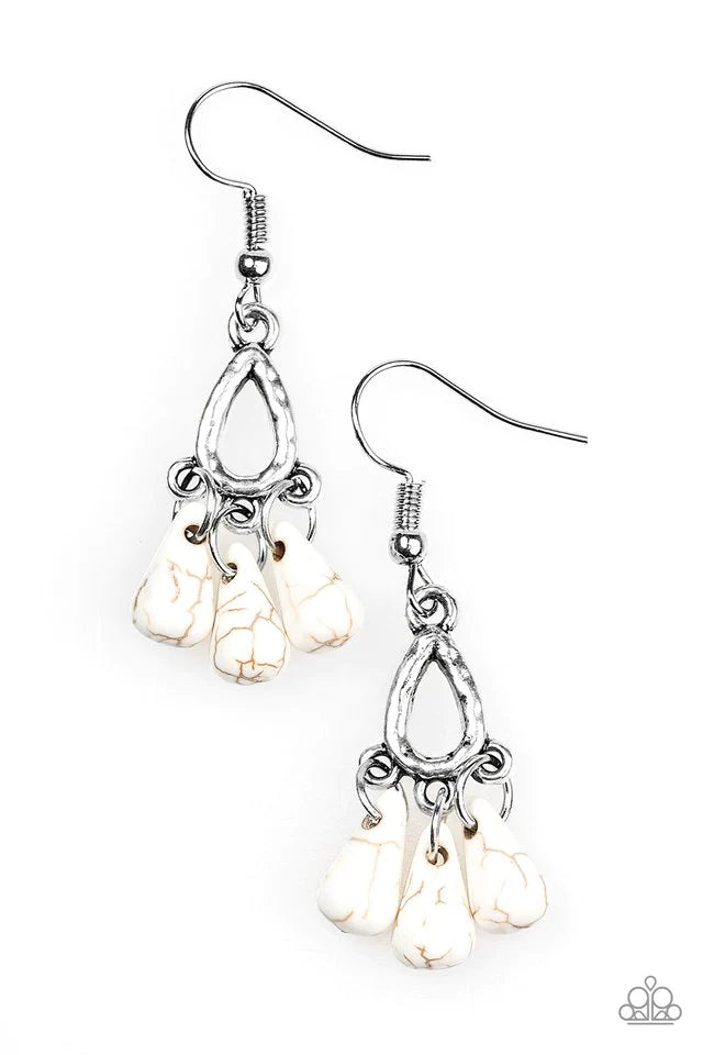 Paparazzi Earring ~ Tropical Winds - White