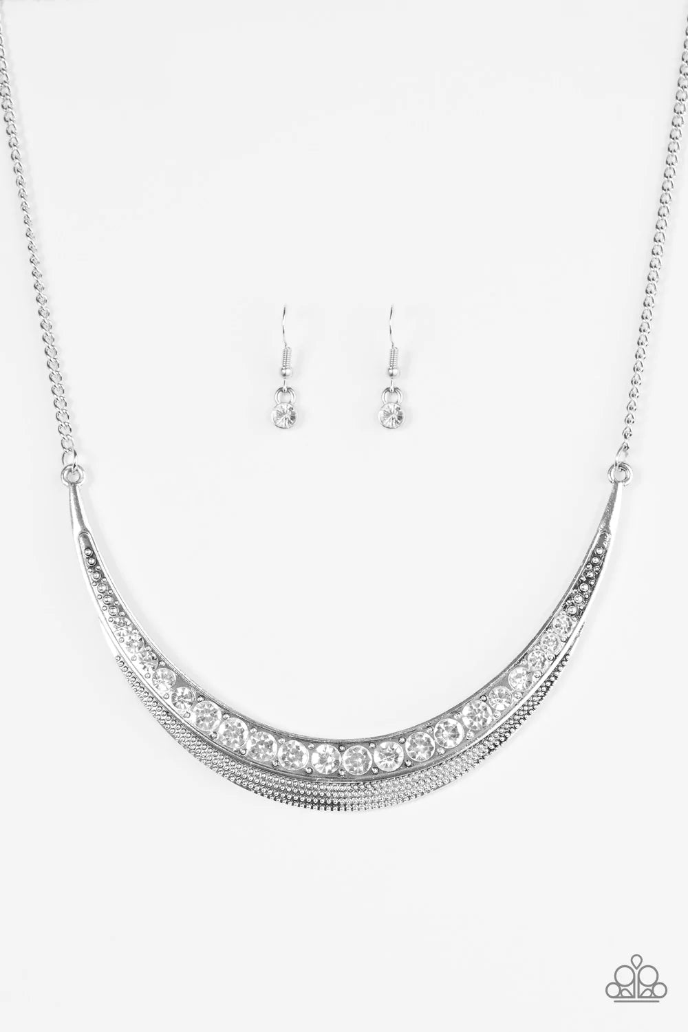 Paparazzi Necklace ~ Rise and MOONSHINE - White