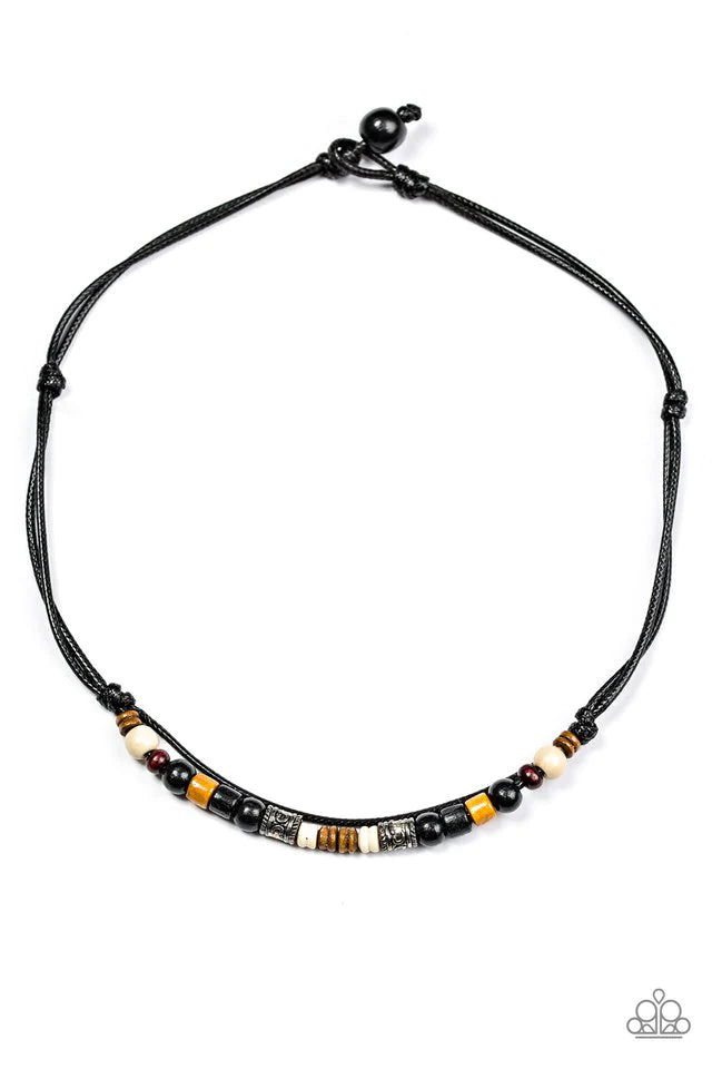 Collar Paparazzi ~ Aventura en Aruba - Negro