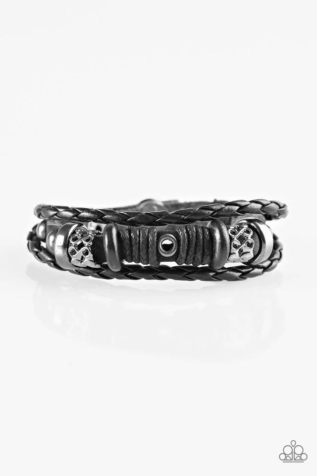 Pulsera Paparazzi ~ Gone Exploring - Negro