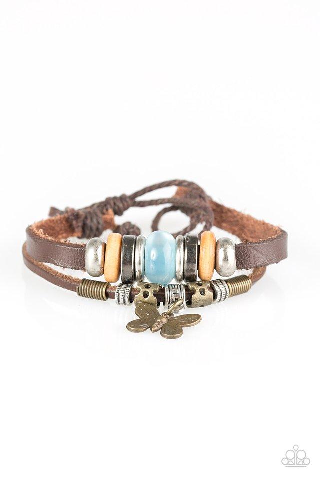 Blue Butterfly Leather Bracelet