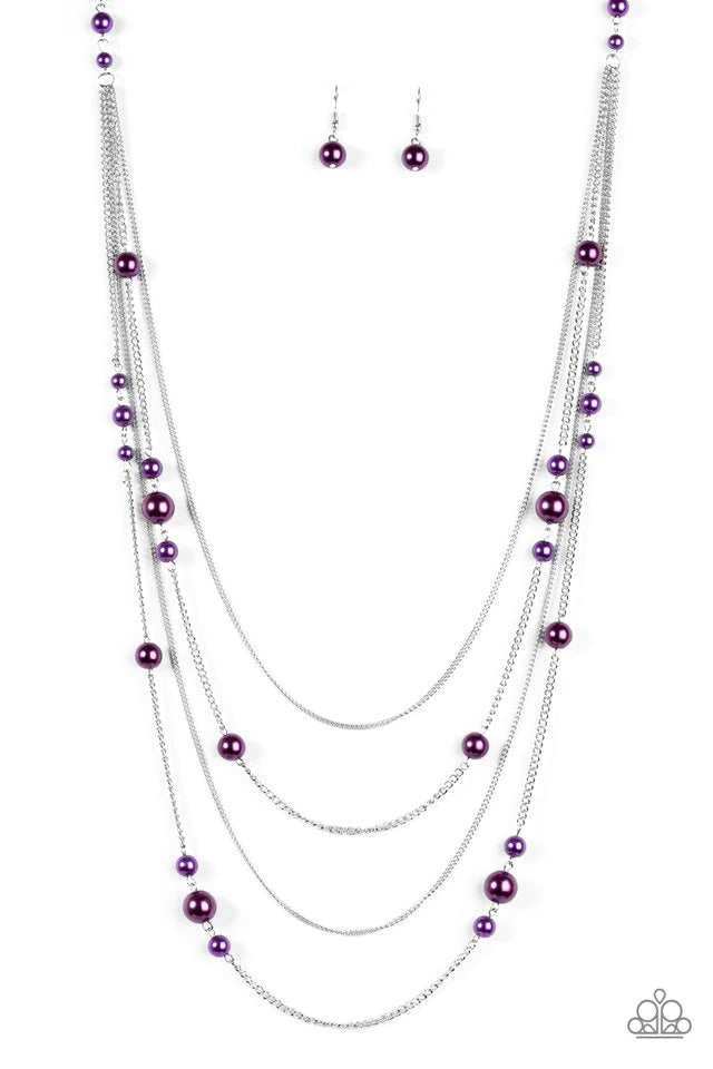 Collar Paparazzi ~ Refinamiento clásico - Púrpura