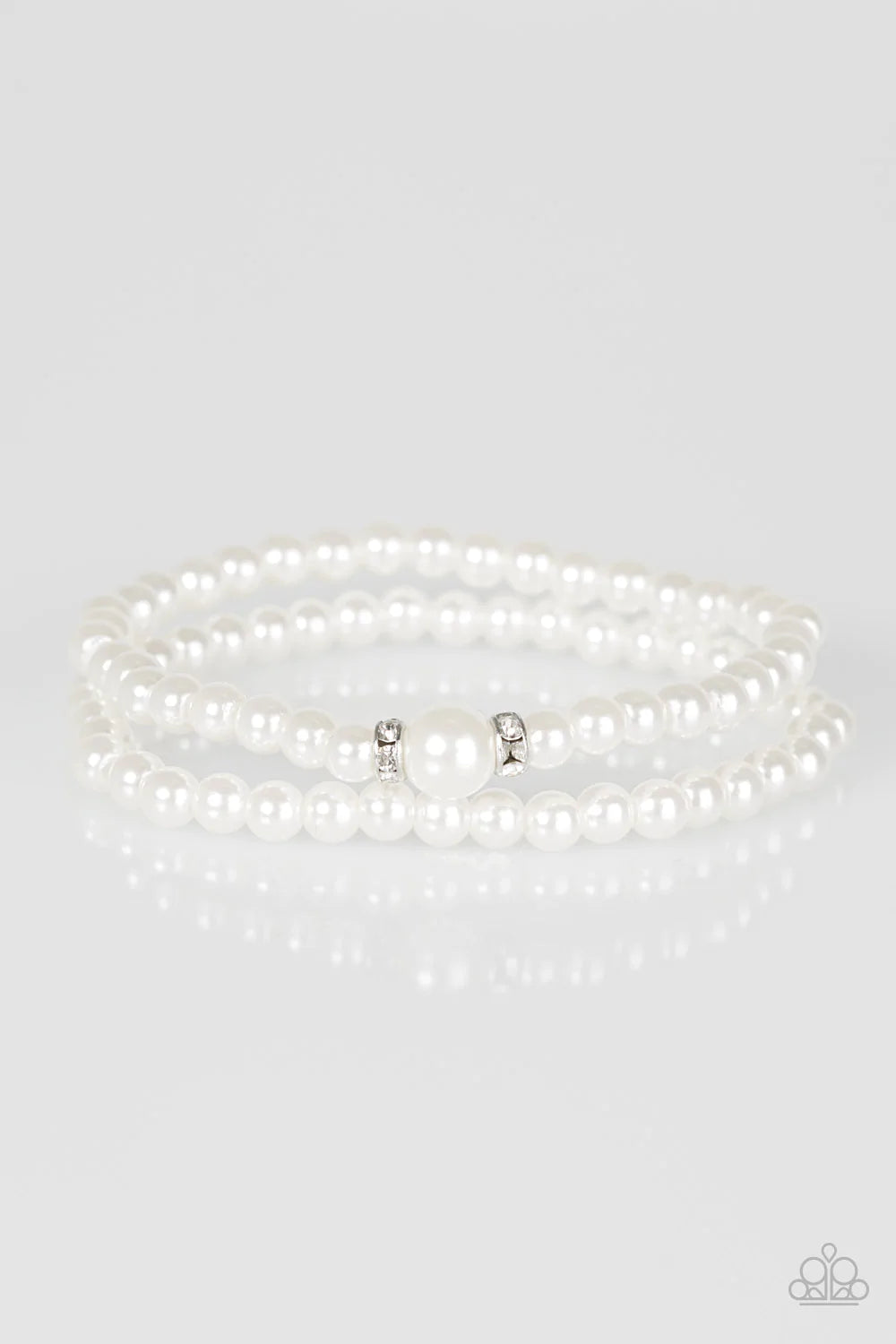 Pulsera Paparazzi ~ Cambridge Chic - Blanco