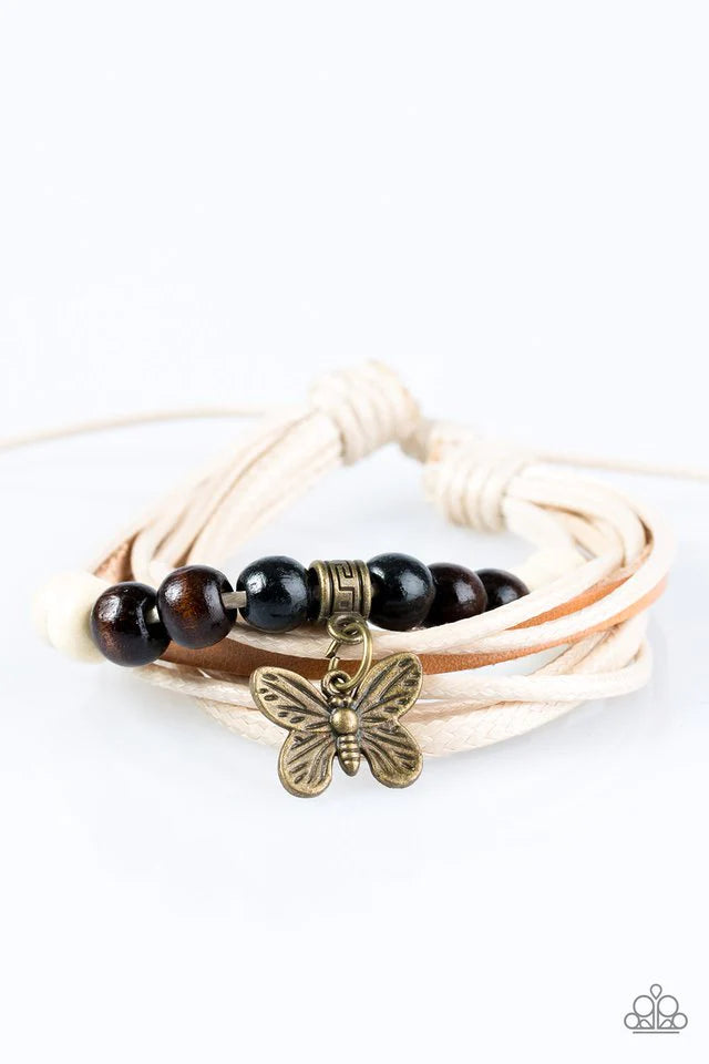 Paparazzi Bracelet ~ Butterfly Grove - Brown